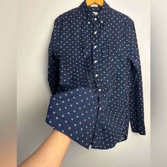 J. Crew by Lewn 100s 2 ply Yarn Shirt Mens M Slim Secret Wash Button up Floral - Picture 2 of 14